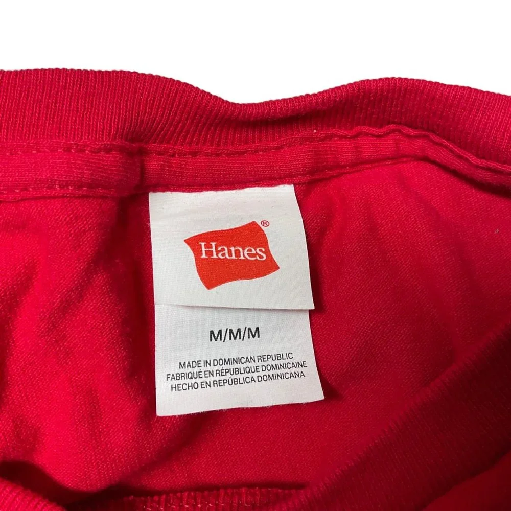 Hanes Adult Med‎ Red Tee Shirt Short Sleeve Crew Neck